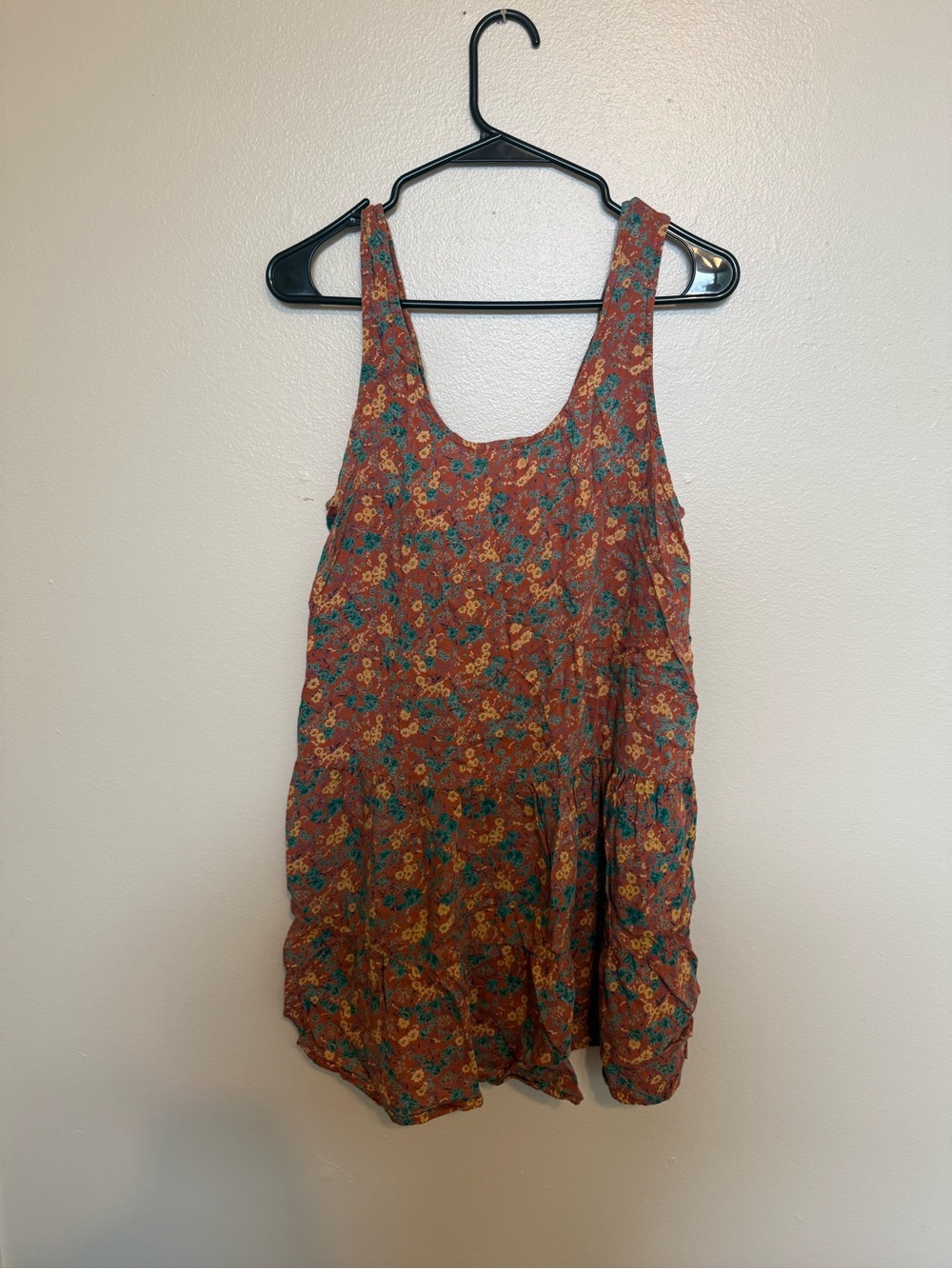 Rust Floral Scoop-Neck Camisole Tank